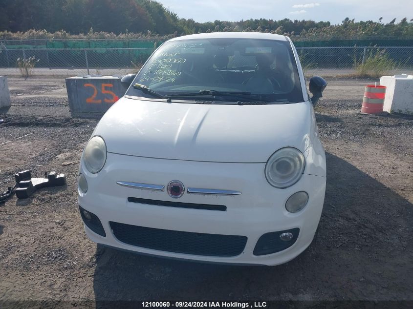 2012 Fiat 500 VIN: 3C3CFFBR3CT107260 Lot: 12100060