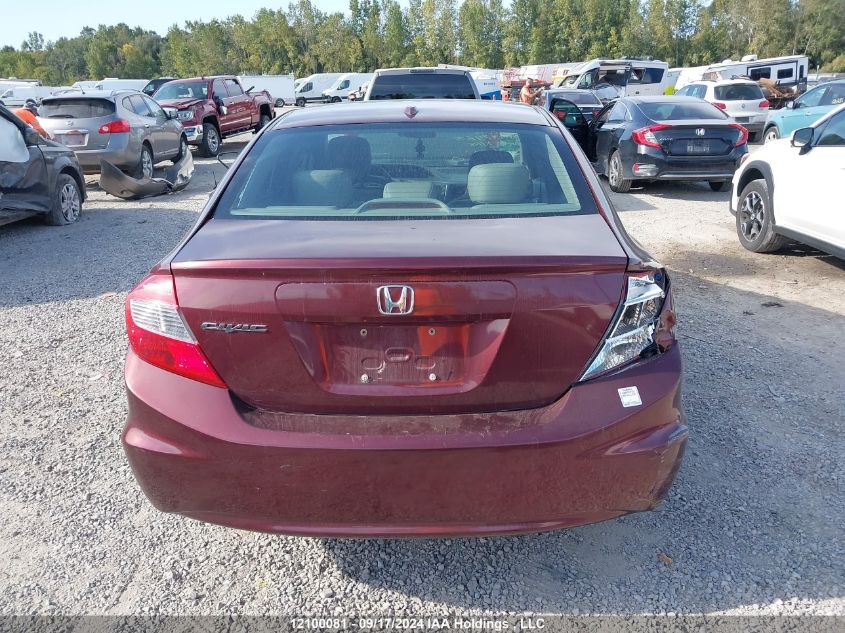 2012 Honda Civic Exl VIN: 2HGFB2F97CH017465 Lot: 12100081