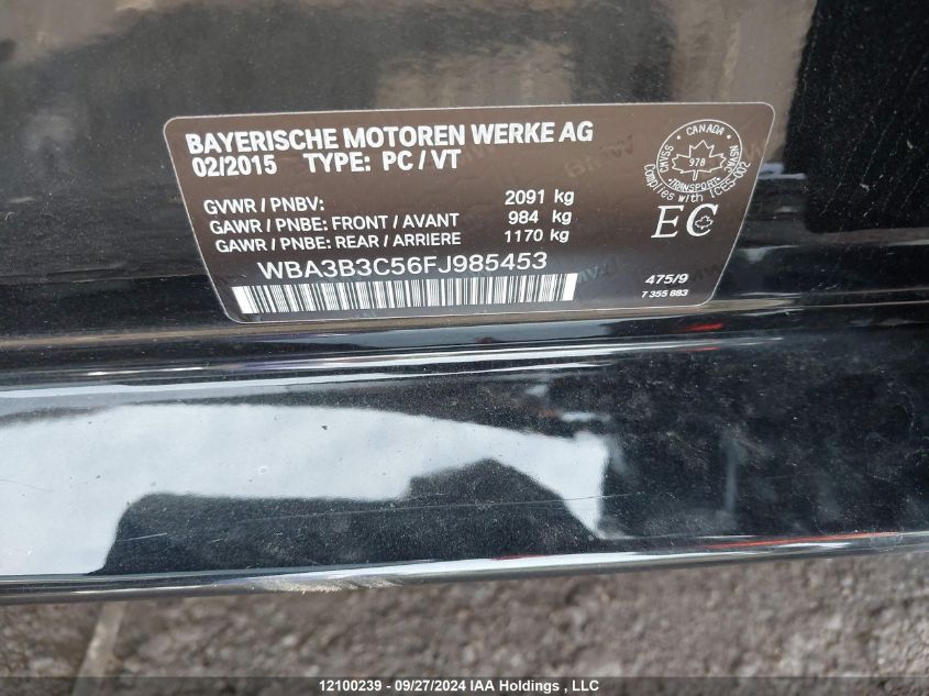 WBA3B3C56FJ985453 2015 BMW 3 Series