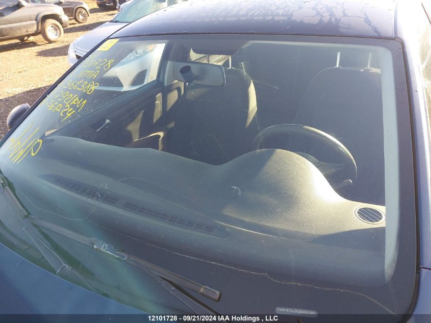 2012 Volkswagen Jetta Sedan VIN: 3VW1K7AJ9CM366388 Lot: 12101728