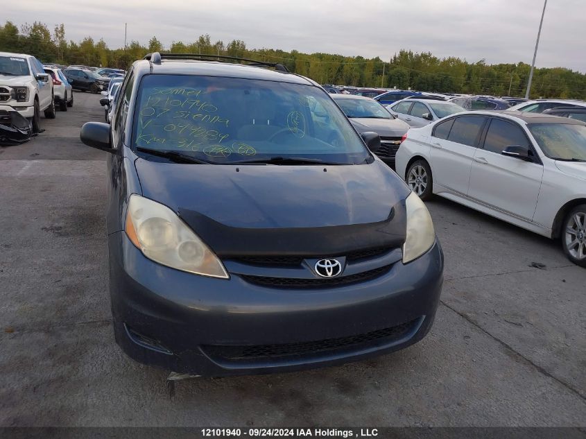 2007 Toyota Sienna Ce 7 Passenger/Ce 8 Passenger VIN: 5TDZK29C37S044284 Lot: 12101940