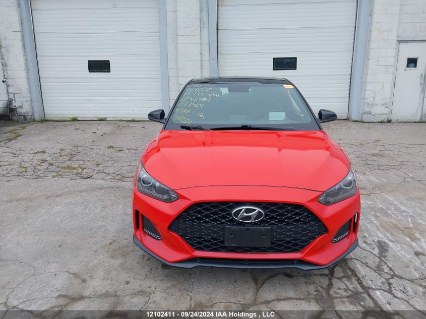 2019 Hyundai Veloster Turbo VIN: KMHTH6AB2KU013901 Lot: 12102411