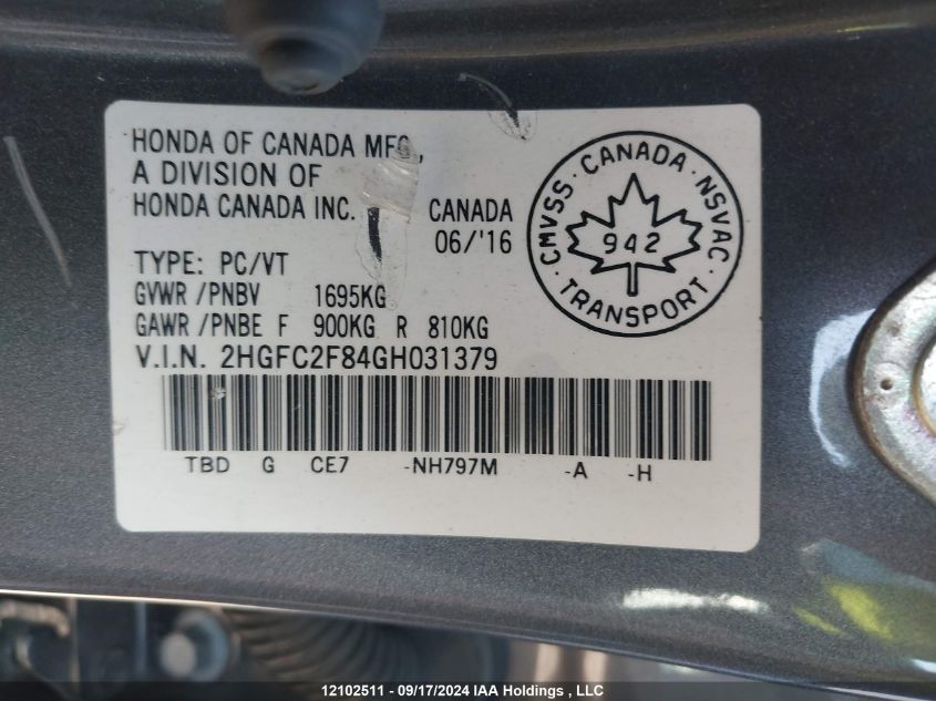 2HGFC2F84GH031379 2016 HONDA CIVIC - Image 17