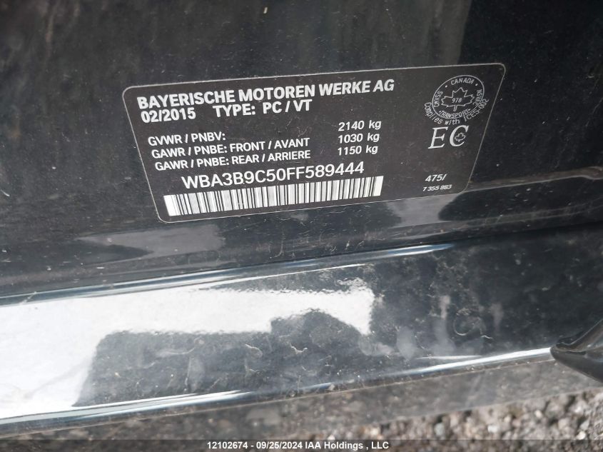 WBA3B9C50FF589444 2015 BMW 3 Series