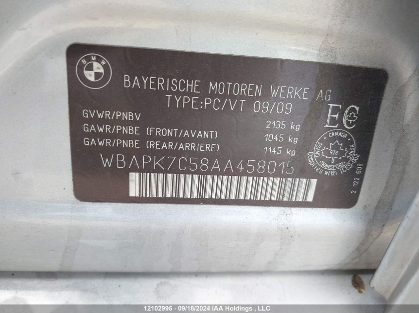 WBAPK7C58AA458015 2010 BMW 328I xDrive