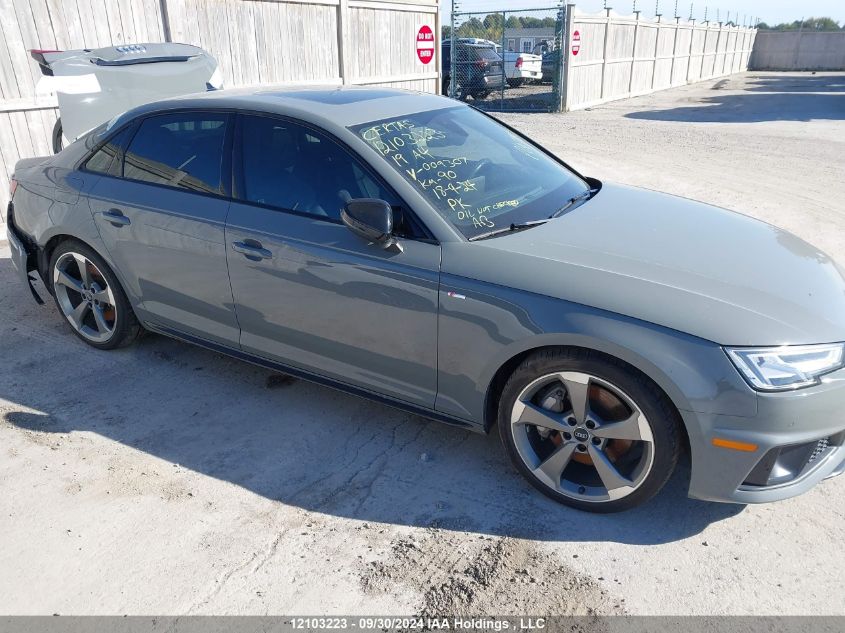 2019 Audi A4 Sedan VIN: WAUFNAF46KA009307 Lot: 12103223