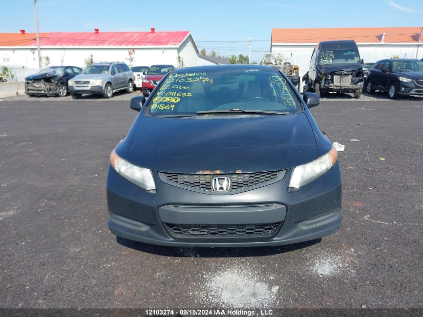 2012 Honda Civic Lx VIN: 2HGFG3A54CH011652 Lot: 12103274