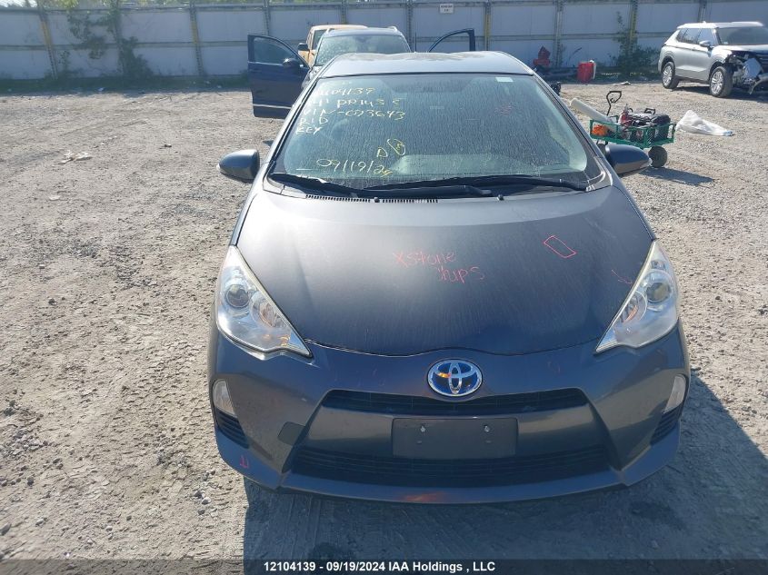 2014 Toyota Prius C VIN: JTDKDTB3XE1073643 Lot: 12104139