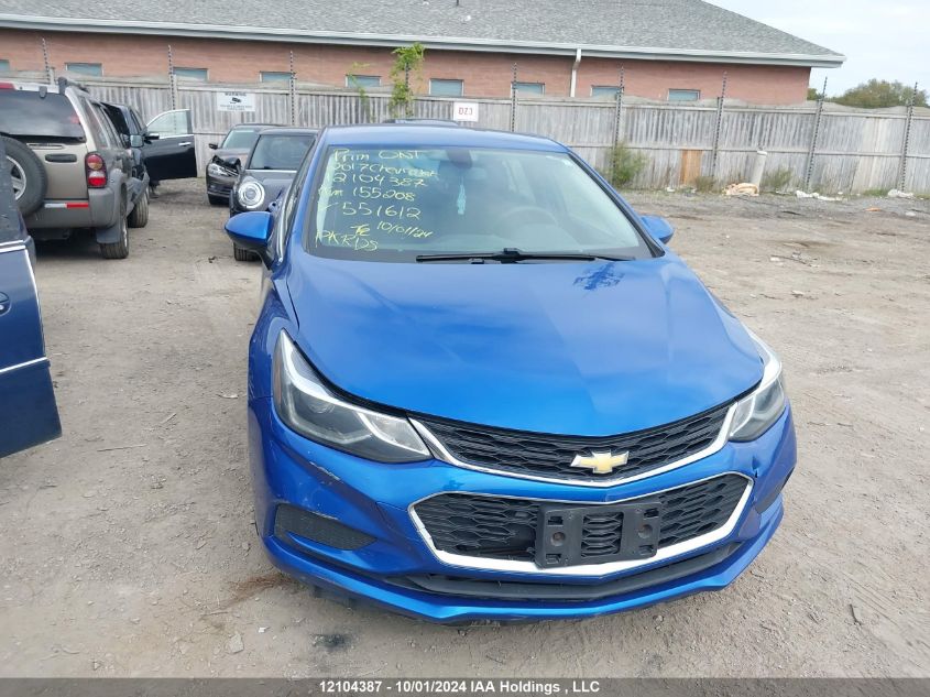 2017 Chevrolet Cruze VIN: 3G1BE6SM8HS551612 Lot: 12104387