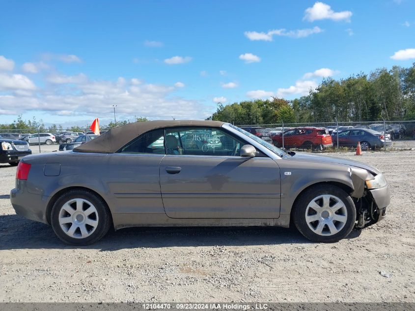 2004 Audi A4 Quattro VIN: WAUDT48H04K020296 Lot: 12104470