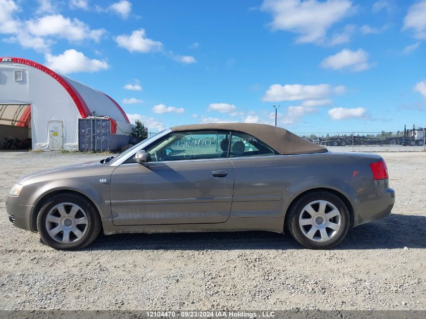 2004 Audi A4 Quattro VIN: WAUDT48H04K020296 Lot: 12104470