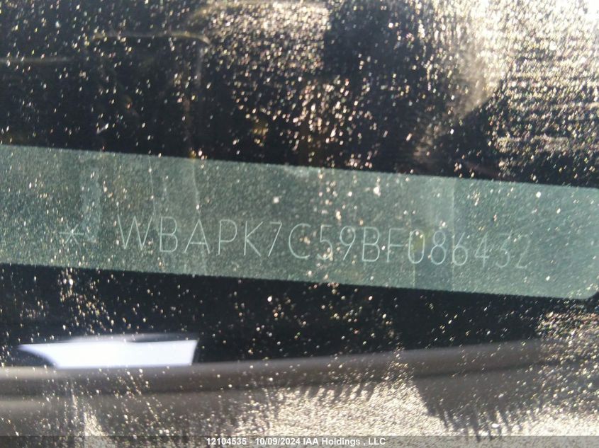 2011 BMW 328 Xi VIN: WBAPK7C59BF086432 Lot: 12104535