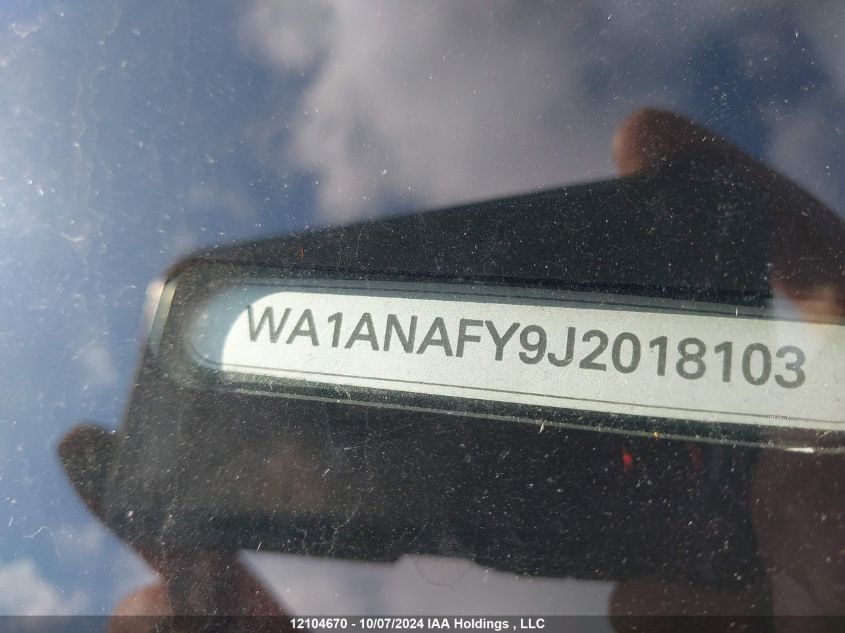 2018 Audi Q5 VIN: WA1ANAFY9J2018103 Lot: 12104670