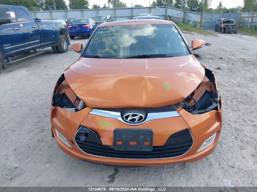 2016 Hyundai Veloster VIN: KMHTC6AD1GU261516 Lot: 12104678