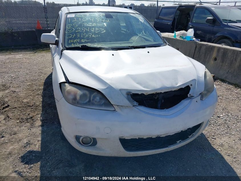 2005 Mazda Mazda3 VIN: JM1BK143951294433 Lot: 12104942