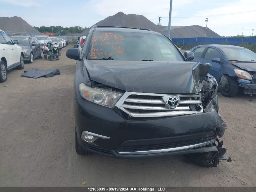 2013 Toyota Highlander Plus/Se VIN: 5TDBK3EH2DS186789 Lot: 12105039