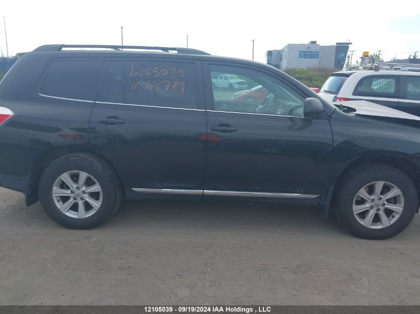 2013 Toyota Highlander Plus/Se VIN: 5TDBK3EH2DS186789 Lot: 12105039