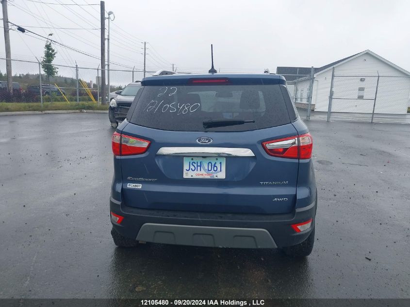 2022 Ford Ecosport Titanium VIN: MAJ6S3KL4NC461873 Lot: 12105480