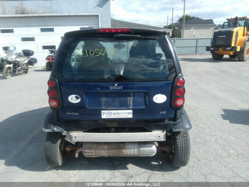 2006 Smart Fortwo VIN: WMEAJ00F66J257450 Lot: 12105648