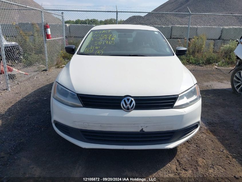 2013 Volkswagen Jetta VIN: 3VW1K7AJ6DM381965 Lot: 12105872