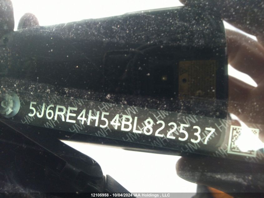 2011 Honda Cr-V VIN: 5J6RE4H54BL822537 Lot: 12105958