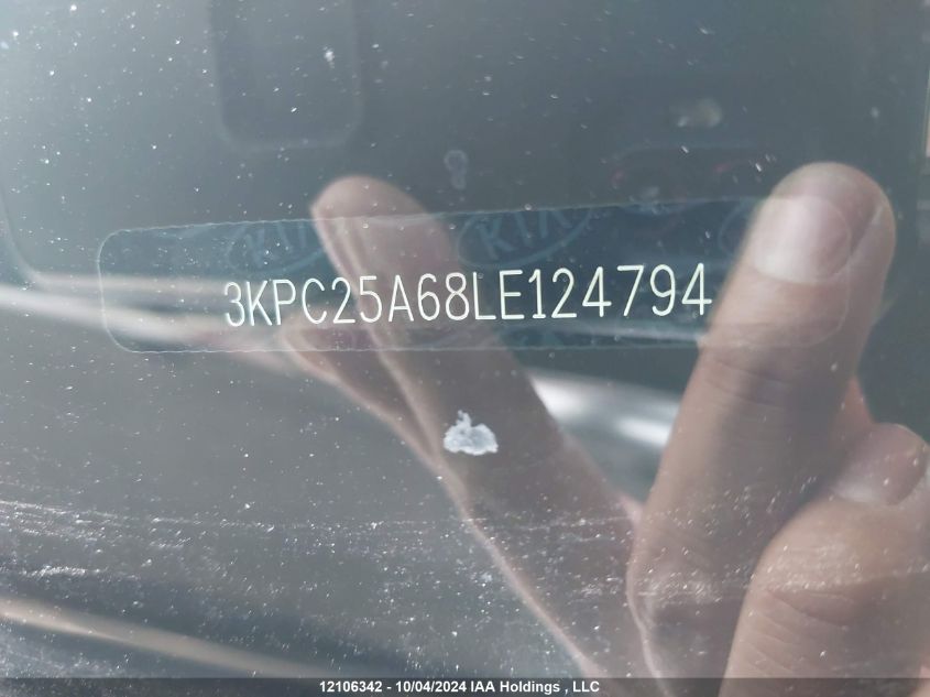 2020 Hyundai Accent Se/Sel VIN: 3KPC25A68LE124794 Lot: 12106342