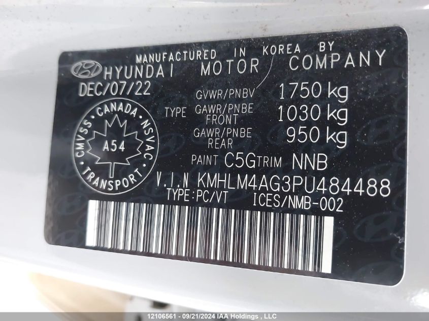 KMHLM4AG3PU484488 2023 Hyundai Elantra Sel