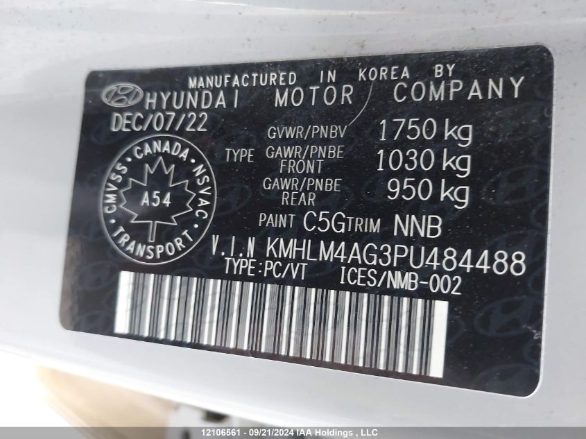 KMHLM4AG3PU484488 2023 Hyundai Elantra Sel