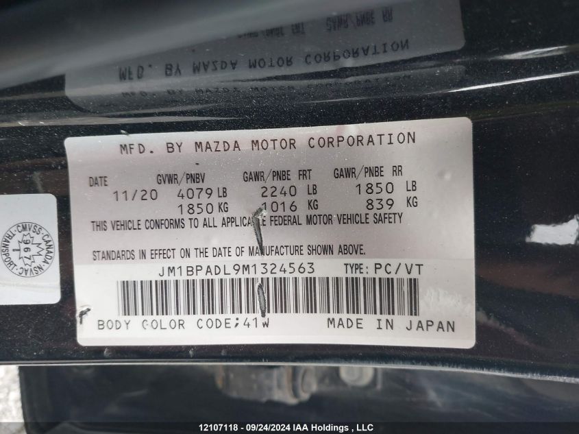 2021 Mazda 3 Premium VIN: JM1BPADL9M1324563 Lot: 12107118