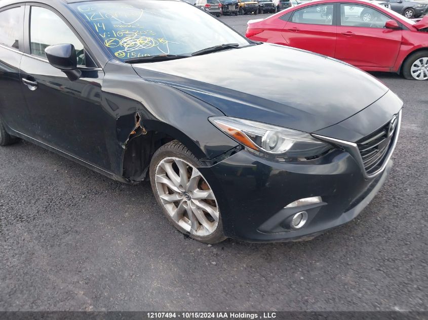 2014 Mazda 3 Grand Touring VIN: JM1BM1M30E1103203 Lot: 12107494