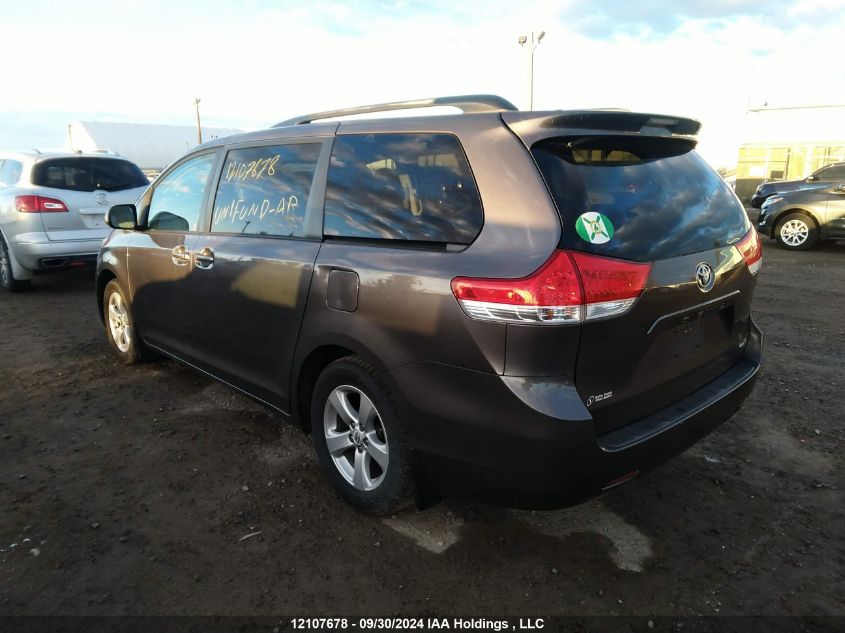 2012 Toyota Sienna Le VIN: 5TDKK3DC4CS209784 Lot: 12107678