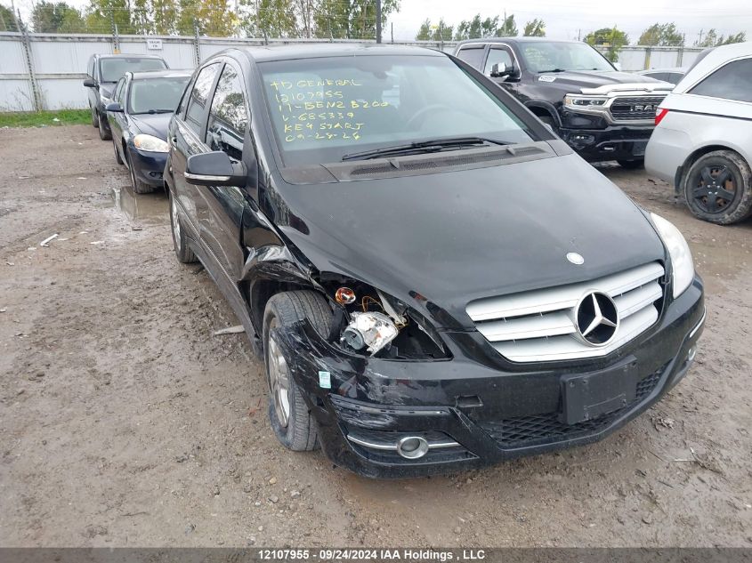 2011 Mercedes-Benz B-Class VIN: WDDFH3EB7BJ685339 Lot: 12107955