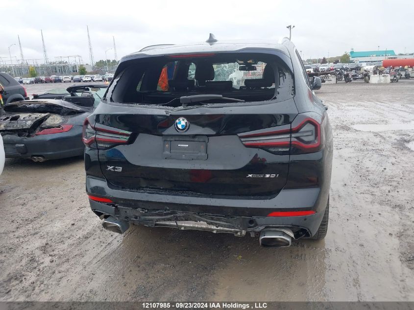 2022 BMW X3 xDrive30I VIN: 5UX53DP07N9L98674 Lot: 12107985