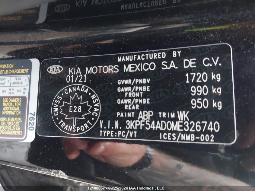 3KPF54AD0ME326740 2021 Kia Forte