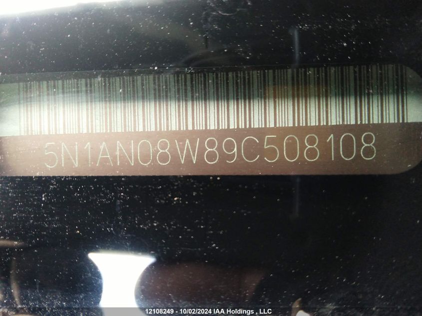 5N1AN08W89C508108 2009 Nissan Xterra Off Road/S/Se