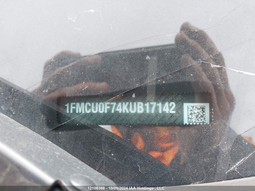 2019 Ford Escape S VIN: 1FMCU0F74KUB17142 Lot: 12108368