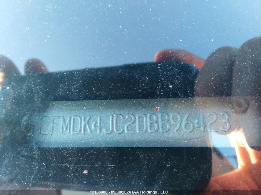 2013 Ford Edge Sel VIN: 2FMDK4JC2DBB96423 Lot: 12108400