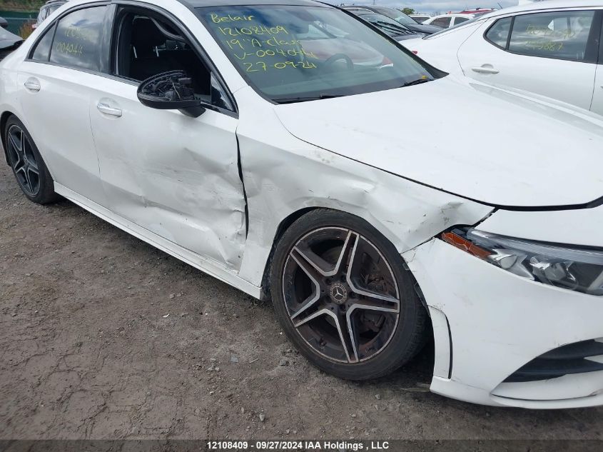 2019 Mercedes-Benz A-Class VIN: WDD3G4FB7KW004044 Lot: 12108409