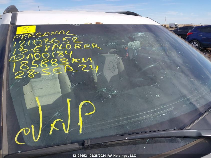2013 Ford Explorer Xlt VIN: 1FM5K8D82DGA00184 Lot: 12108652