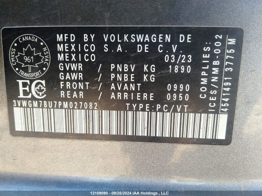 3VWGM7BU7PM027082 2023 Volkswagen Jetta