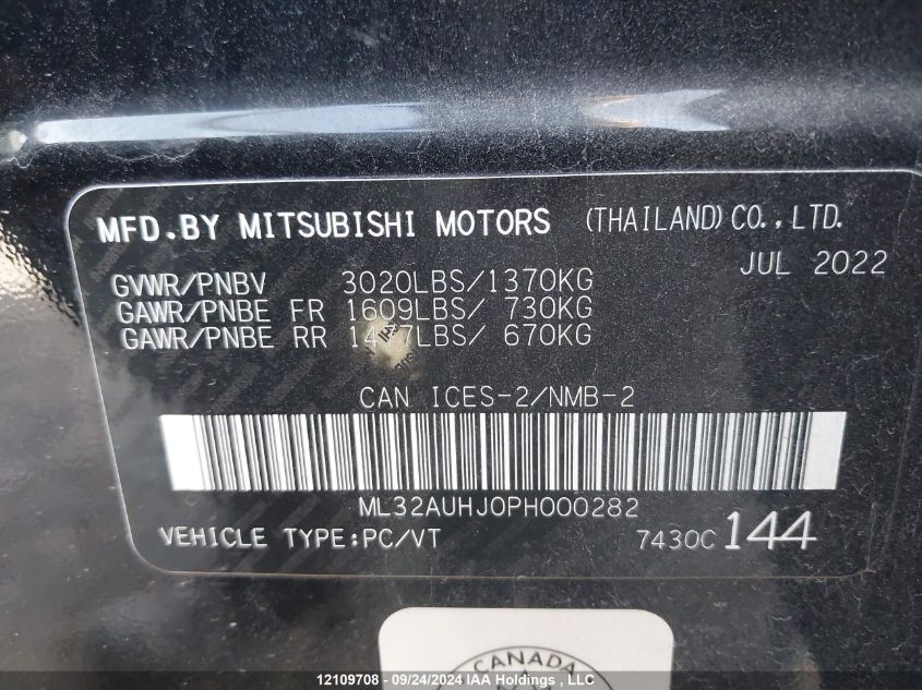 ML32AUHJ0PH000282 2023 Mitsubishi Mirage