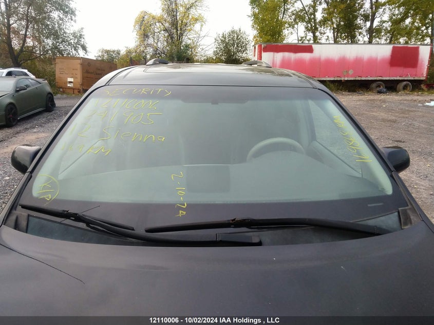 2012 Toyota Sienna Se 8 Passenger VIN: 5TDXK3DCXCS241905 Lot: 12110006