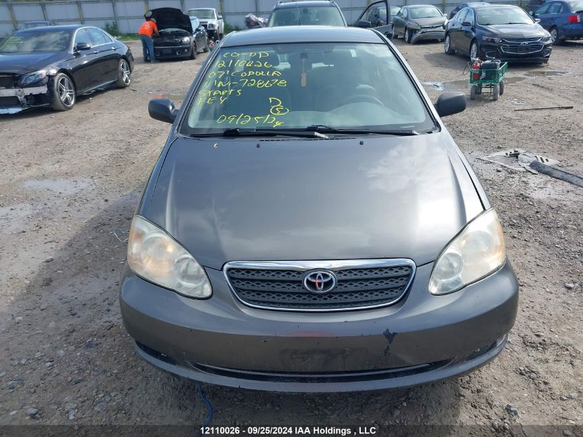 2007 Toyota Corolla Ce/Le/Sport VIN: 2T1BR32E57C728678 Lot: 12110026