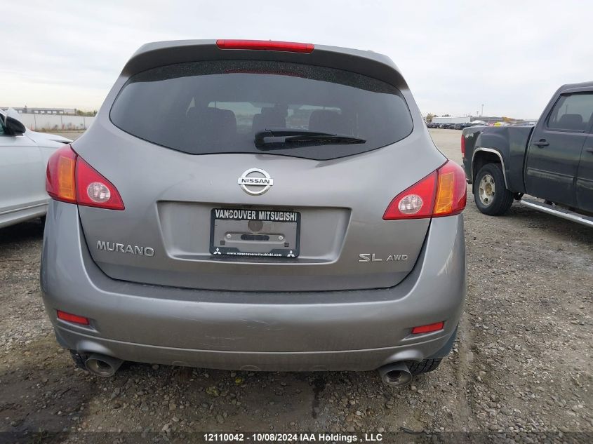 2009 Nissan Murano Sl VIN: JN8AZ18W09W132392 Lot: 12110042