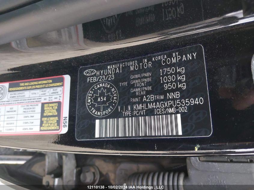 KMHLM4AGXPU535940 2023 Hyundai Elantra Sel