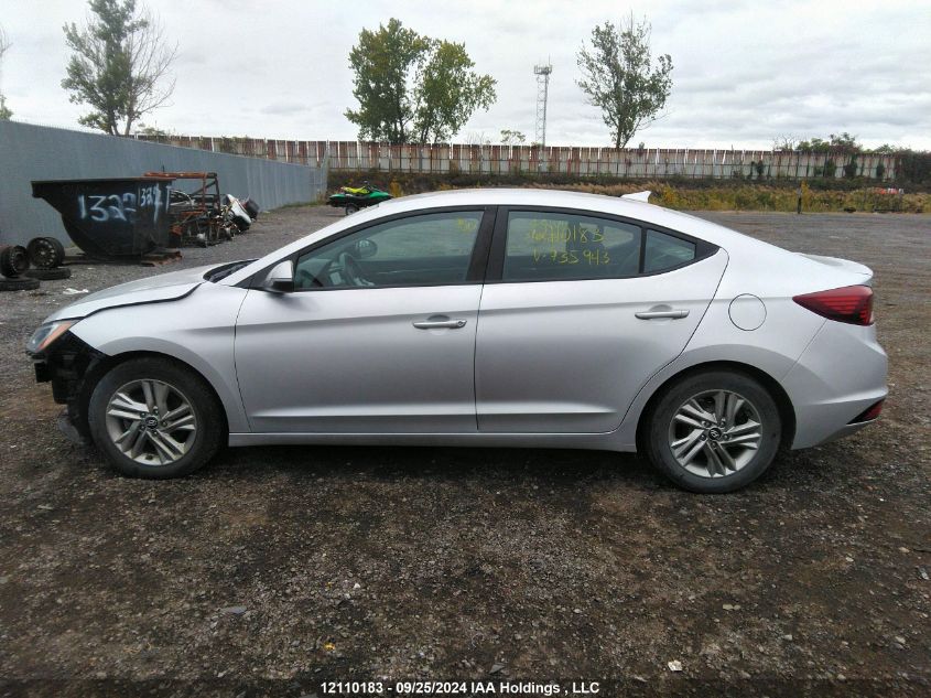 2019 Hyundai Elantra Sel/Value/Limited VIN: KMHD84LF0KU735943 Lot: 12110183