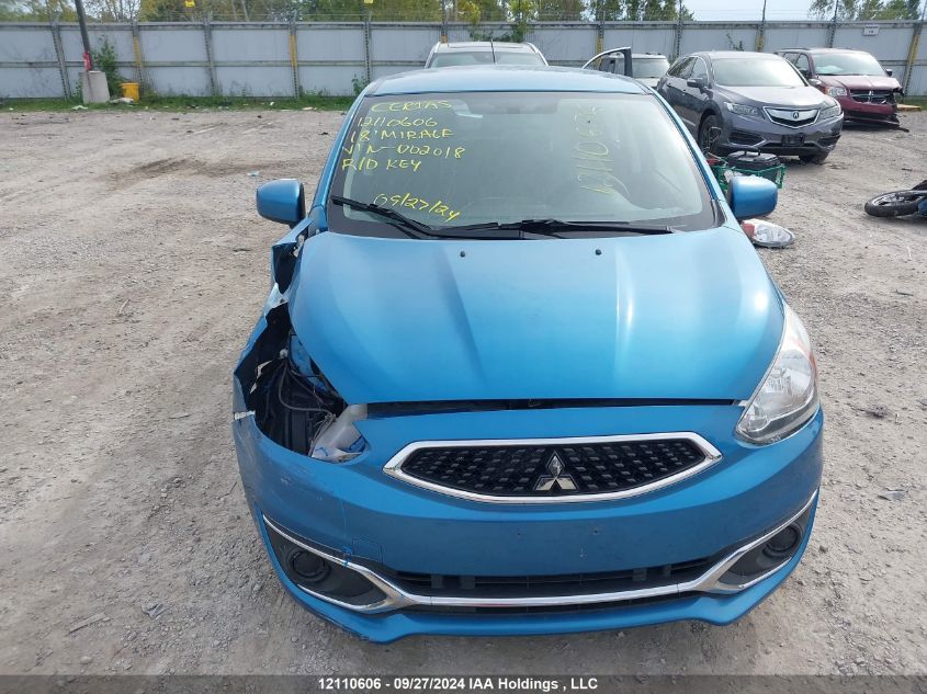 2018 Mitsubishi Mirage Es VIN: ML32A3HJ2JH002018 Lot: 12110606