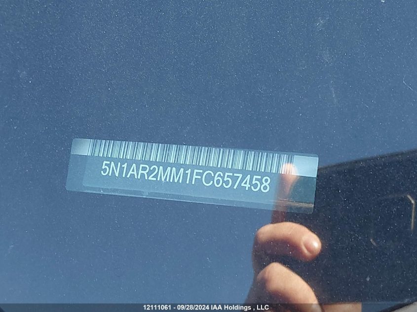2015 Nissan Pathfinder VIN: 5N1AR2MM1FC657458 Lot: 12111061