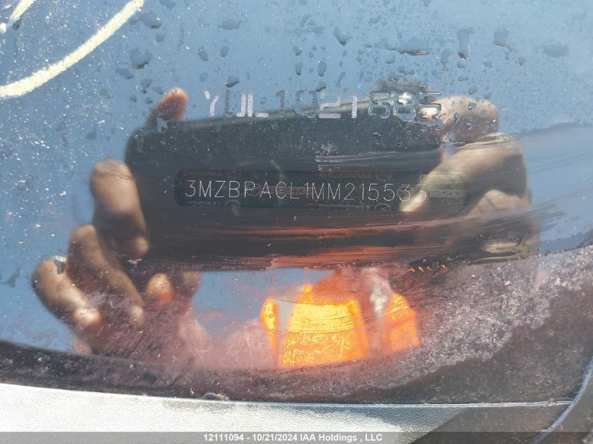 2021 Mazda 3 Preferred VIN: 3MZBPACL1MM215533 Lot: 12111094