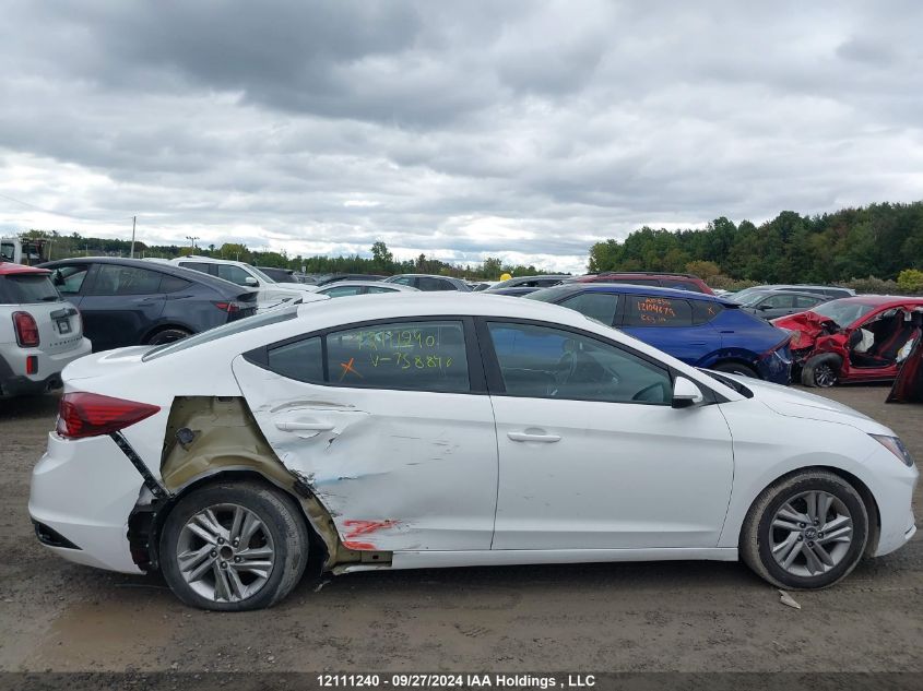 2019 Hyundai Elantra Preferred VIN: KMHD84LF6KU758840 Lot: 12111240